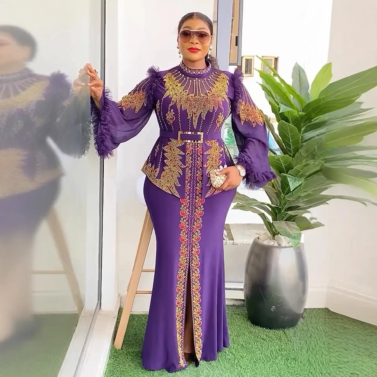 

Fashion Diamonds Evening Party Dresses for Women African Clothing Dashiki Ankara Turkey Kaftan Dubai Abaya Party Gown Vestidos