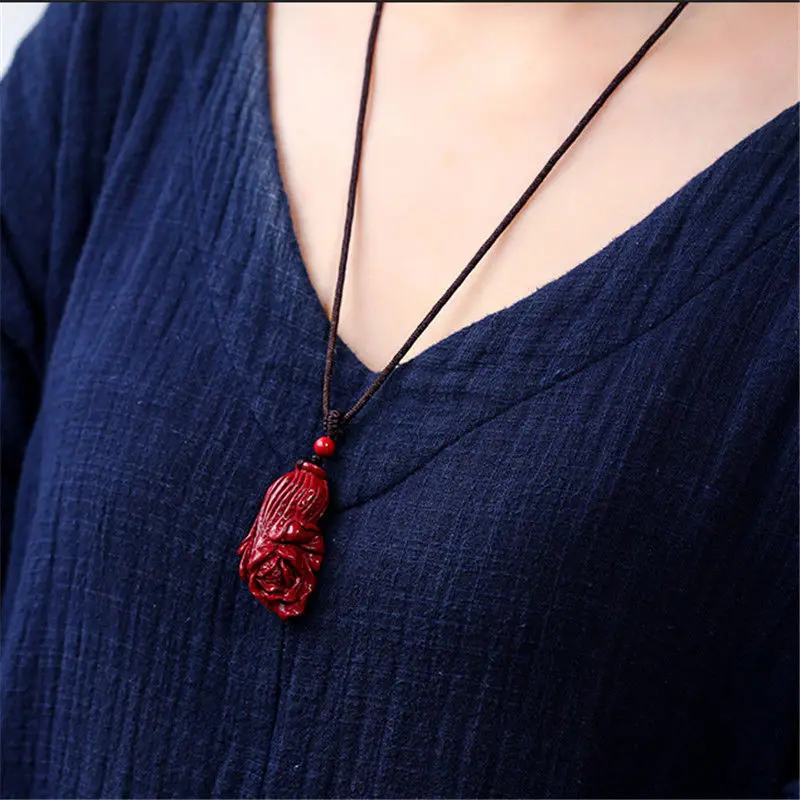 Shuo Xi Purple Gold Sand Cabbage Pendant with High Content Cinnabar