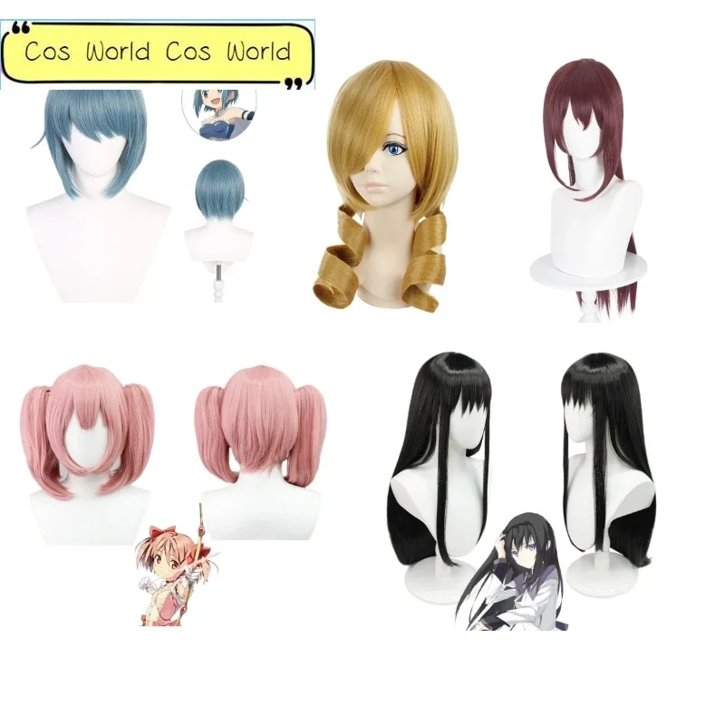 Anime Puella Magi Madoka Magica Kaname Madoka Akemi Homura Miki Sayaka Sakura Kyōko Tomoe Mami Cosplay Wig Halloween Role Play