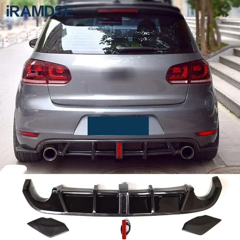 Rear Diffuser for Volkswagen Golf MK6 GTI 2008-2013 Glossy Black Car Body Kit Lip Bumper Spoiler Plastic Splitter