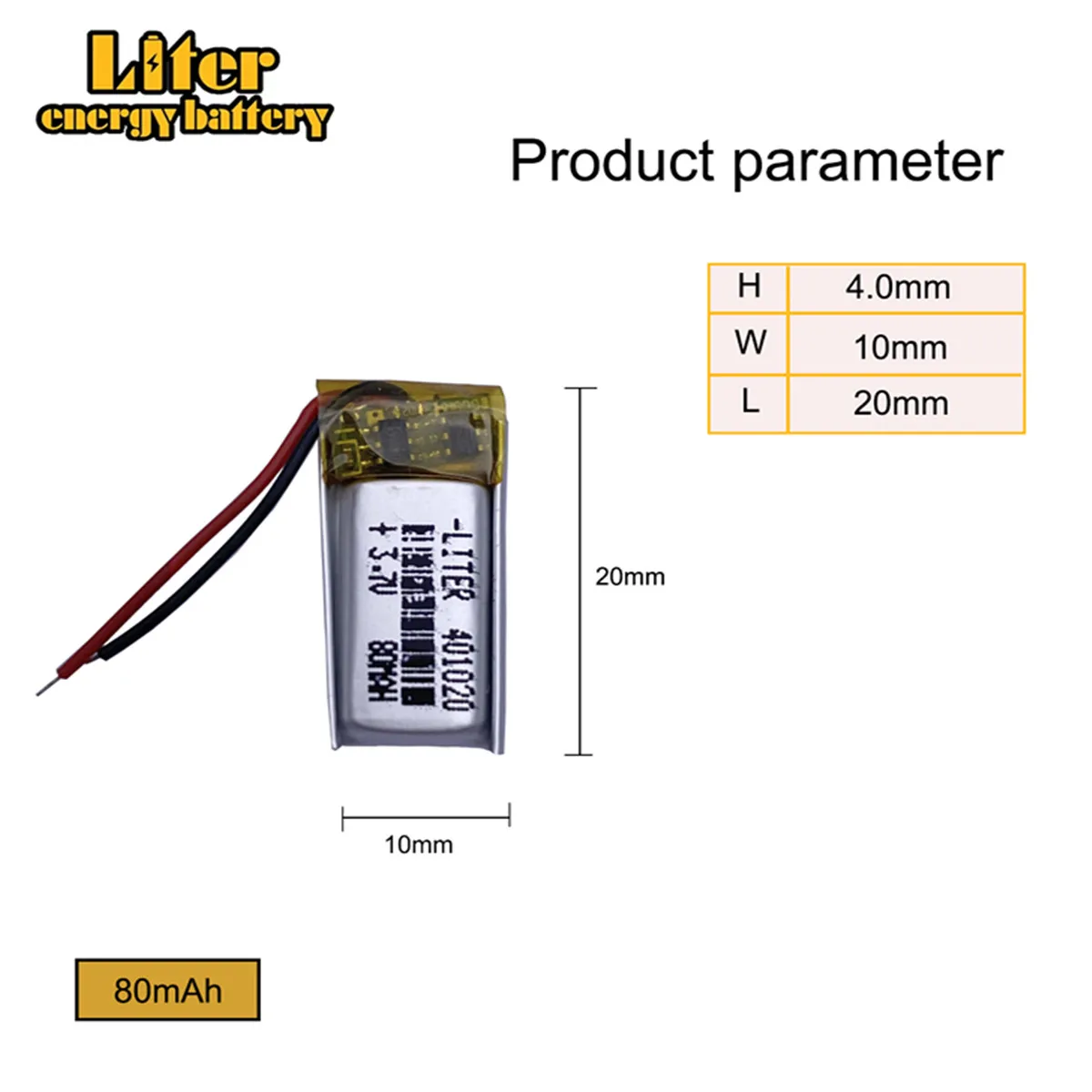 best battery brand 401020 3.7V 80mah Lithium polymer \'with protection board For Bluetooth Digital Product