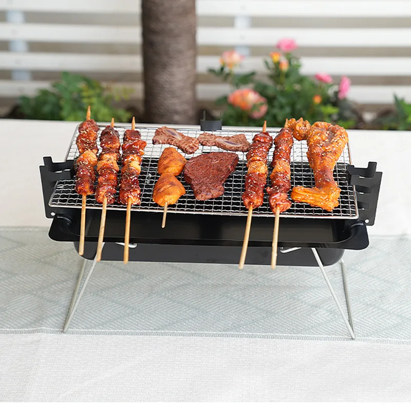 Foldable Portable Barbecue Grill Outdoor Grill Rack Japanese Oven Small Barbecue Shelf Household Table