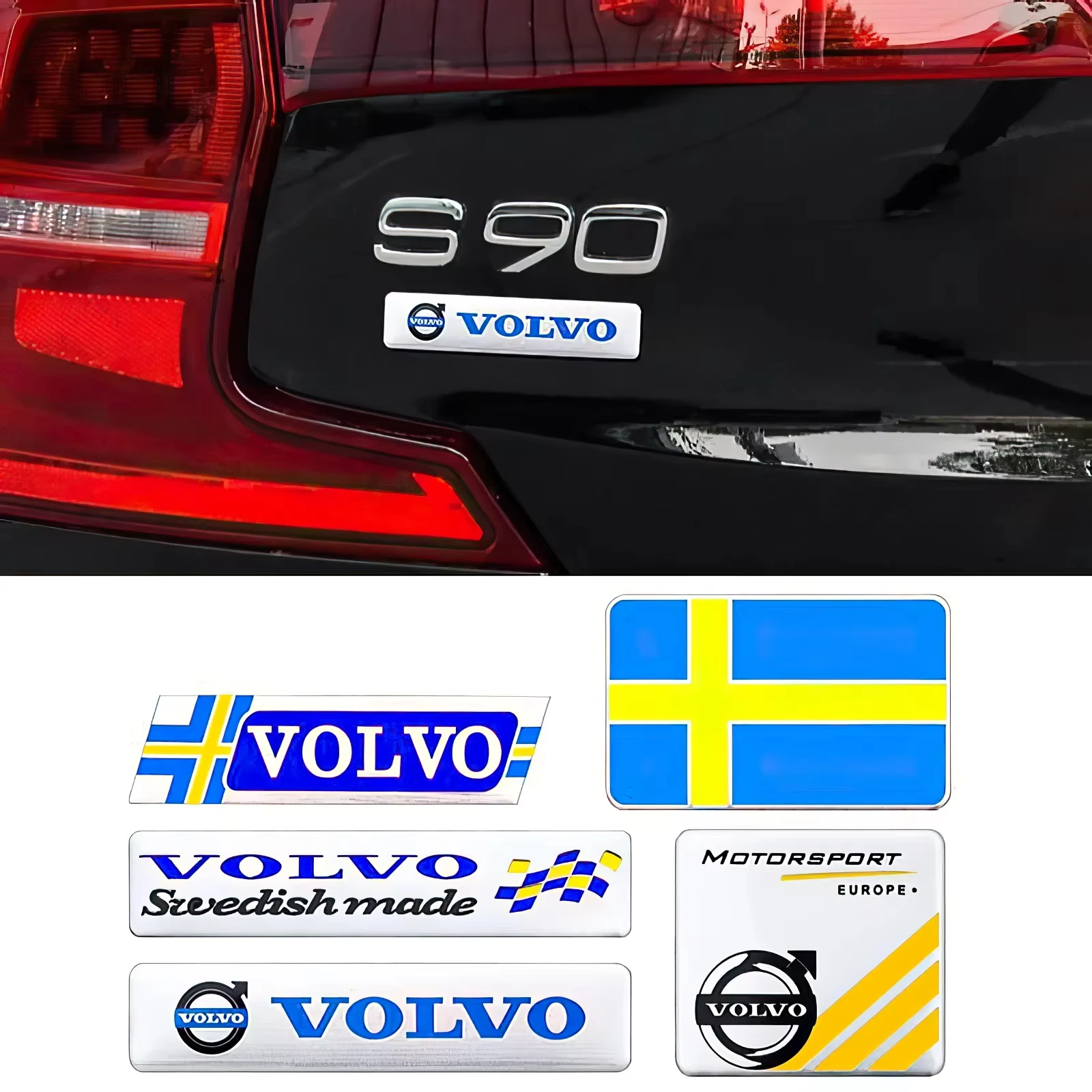 ملصقات جسم صندوق السيارة شارة معدنية محددة ملصق مائي لفولفو Rdesign Polestar AWD V50 S60 XC60 S40 XC40 XC90 V60 S80 S90 V90 V70 #6