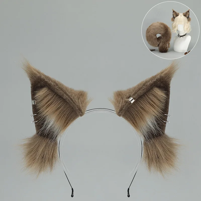 هالوين الحيوان هيرباند آذان السنجاب حفلة تنكرية الكرة الذيل تأثيري الدعامة السنجاب الوحش آذان وذيل مجموعات