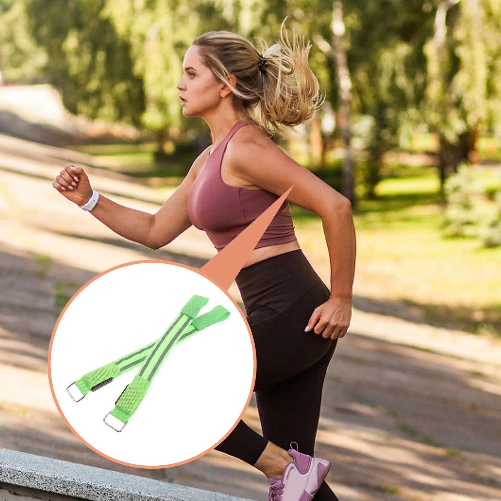 

2Pcs Running Arm Reflective Arm For Runners High Girdle Visibility LED Straps Flash Outdoor Safety Gear Night Jogging