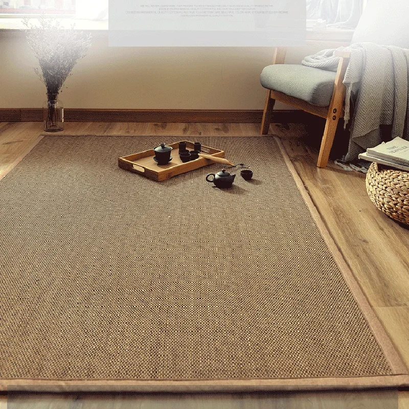 Japanese Style Bamboo Tatami Mat, Oriental Design, Asian Zen Floor Yoga Mattress, Rug for Sleeping, Bedroom Fiber Carpet JJ418