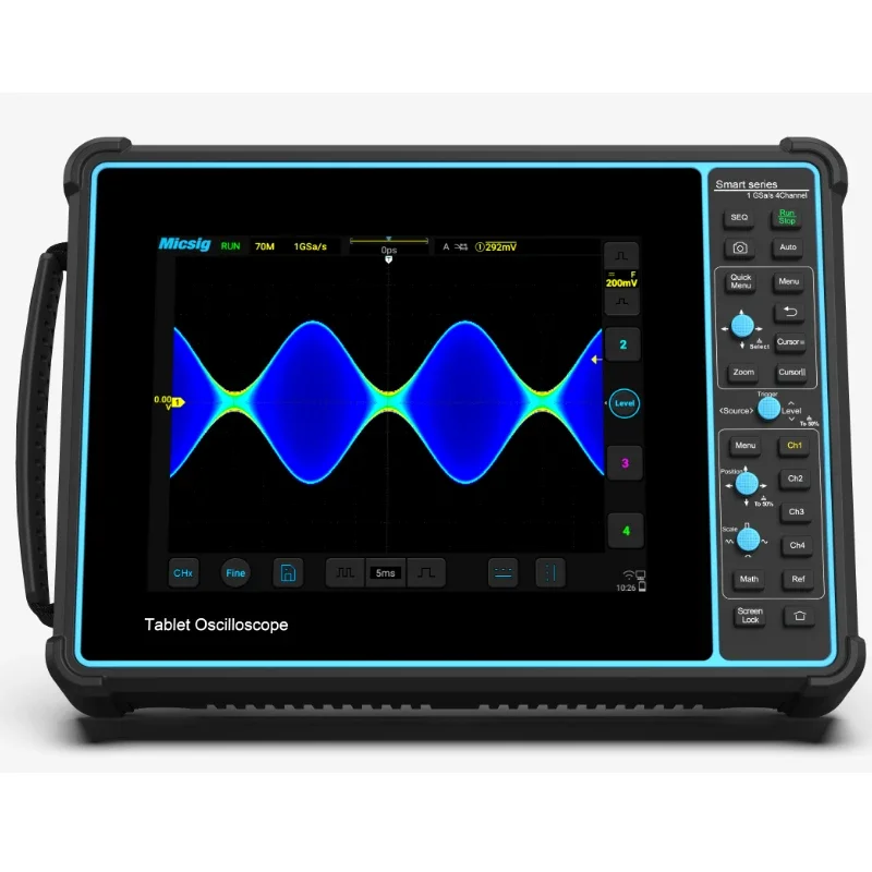 STO1004 Tablet Oscilloscope 4 channel Digital Oscilloscope 100MHz Bandwidth Handheld Full Touch 1GSa/s Sampling Rate Depth 70Mp