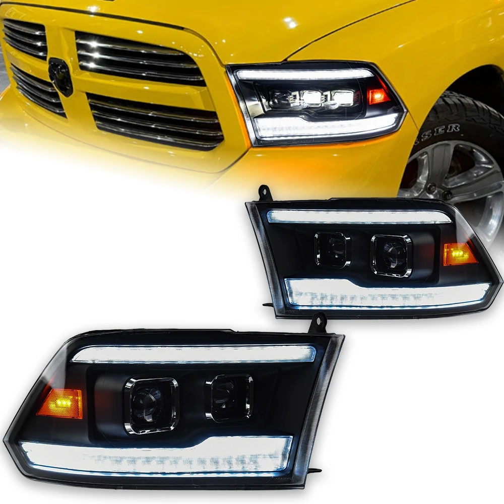 

Car Styling Head Lamp for Dodge Ram Headlights 2009-2018 Ram1500 2500 LED Headlight Projector 3 Lens Reverse auto Accessories