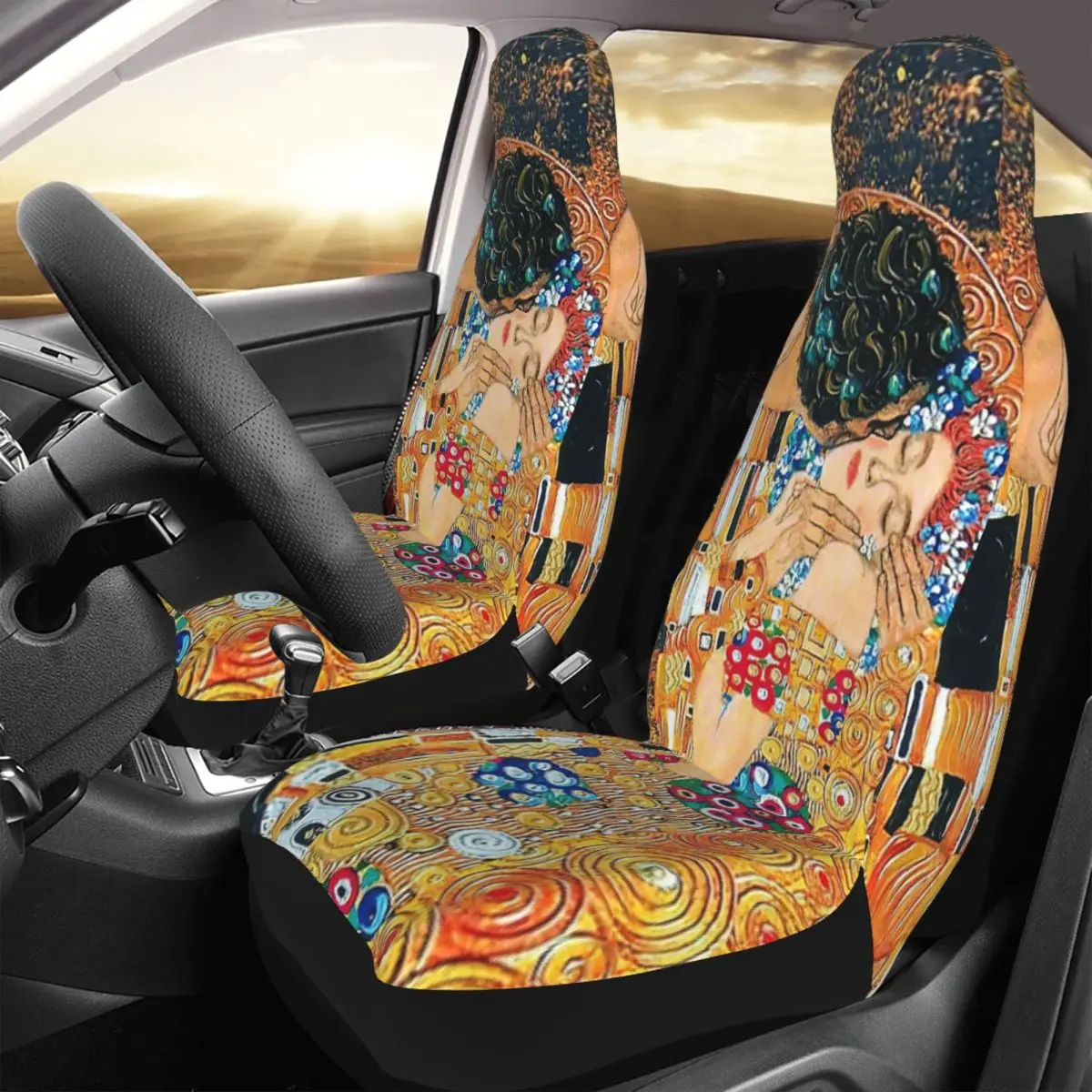 

Gustav Klimt - The Kiss Car Seat Cover Custom Printing Universal Front Protector Accessories Cushion Set