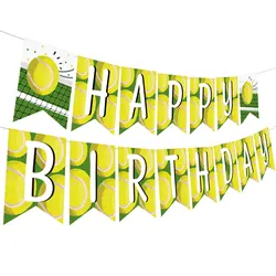 Happy Birthday Banner for Men and Boys, Birthday Banner, Player Garland, Bunting Supplies, Tennis Ball Party Decor