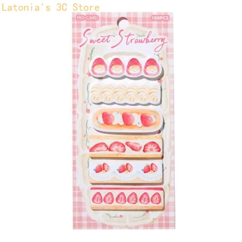 180 Sheets Cartoon Cake Dessert Adhesive Note Page Markers for Journal Notebook X3UB