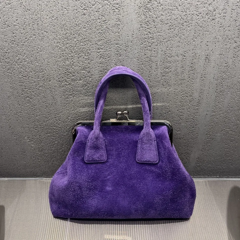 

FIRMRANCH Exquisite High-End Mini Ladies' Handbag Soft Texture Velvet Cowhide Lunch Purse Leopard Horse Hair Hobos Cute