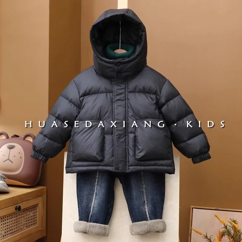 Boys Down and cotton Jacket Windbreak Outerwear 2024 Soft Winter Autumn Warm Cotton Christmas Gift Children\'s Clothing