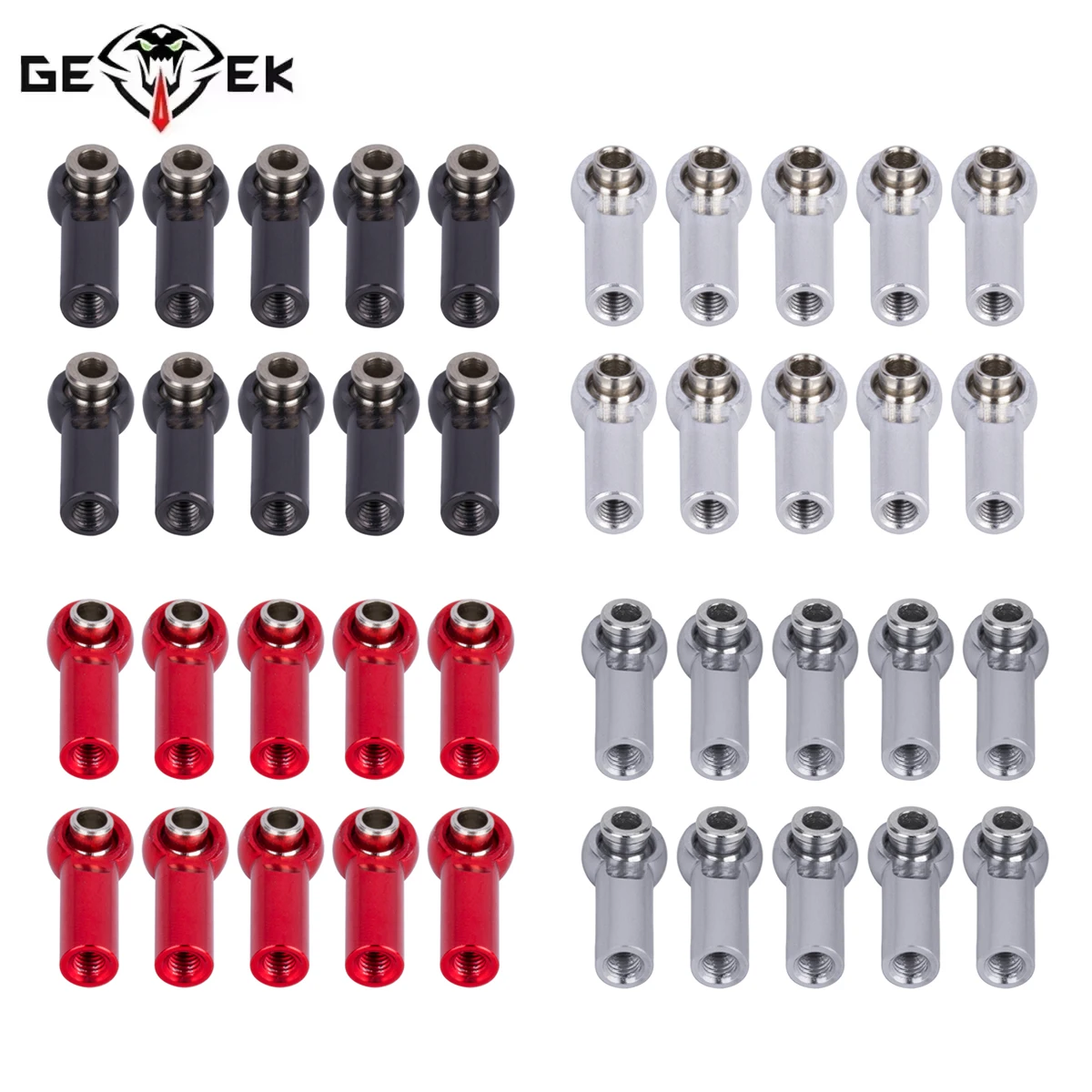 Metal CW M3 Link Tie Rod End Ball Joint Ends 10/20Pcs for 1/10 RC Crawler Car Axial SCX10 Tamiya CC01 YK4102 DIY Upgrade Parts