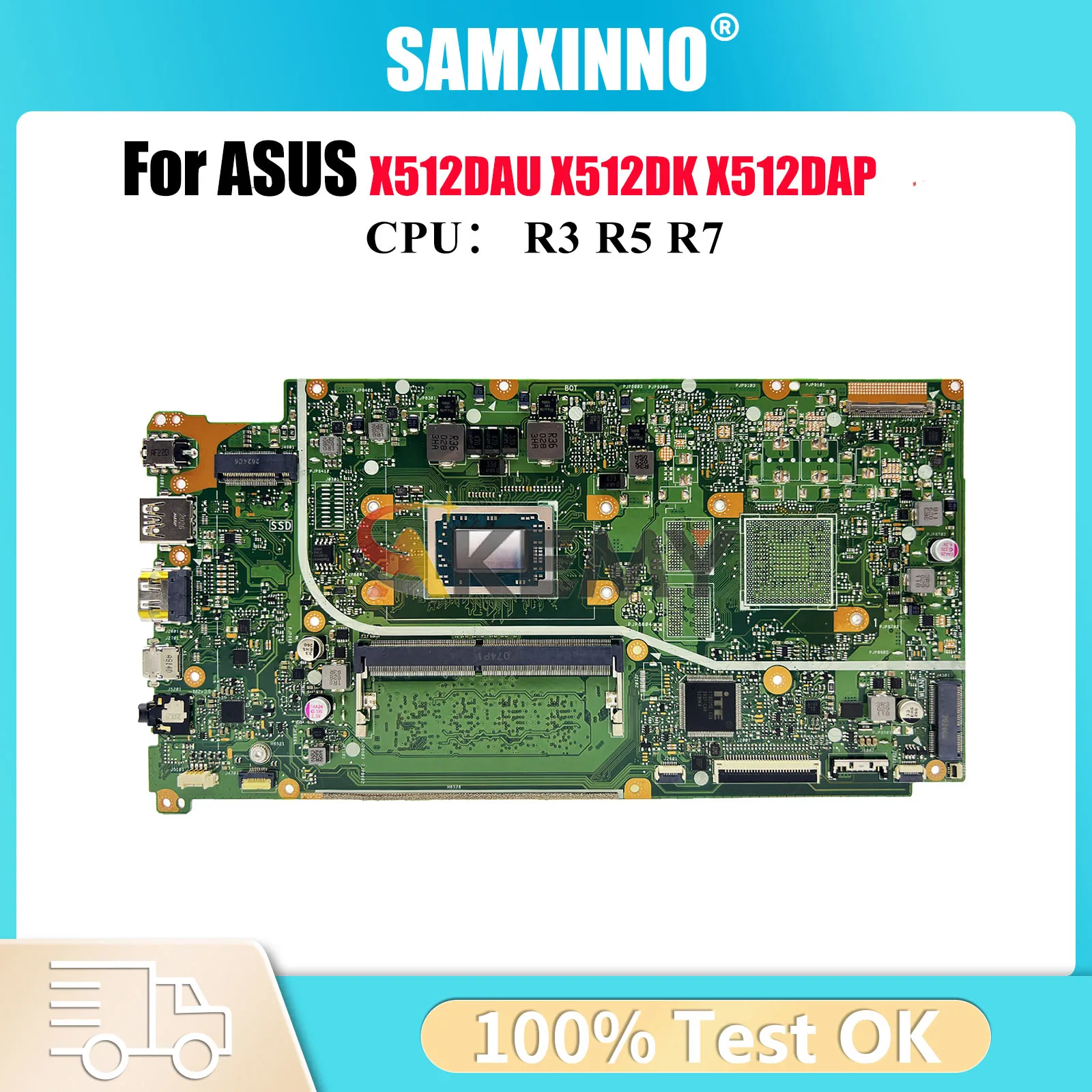 

X512DAU Laptop Motherboard For ASUS VivoBook V5000d M512D X512D M5050D X512DAP X512DK X512DA F512D Mainboard With R3 R5 R7 CPU