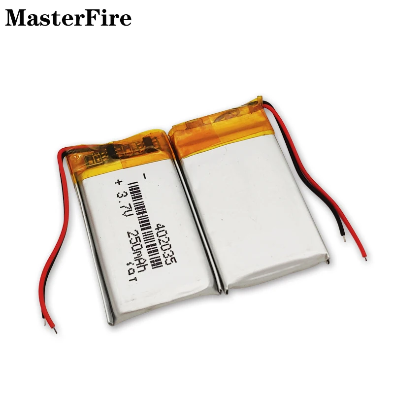 402035 250mah 3.7V Lithium Polymer Battery For Smart Watch Bluetooth Speaker LED Light Camera Rechargeable Li-polymer Batteries