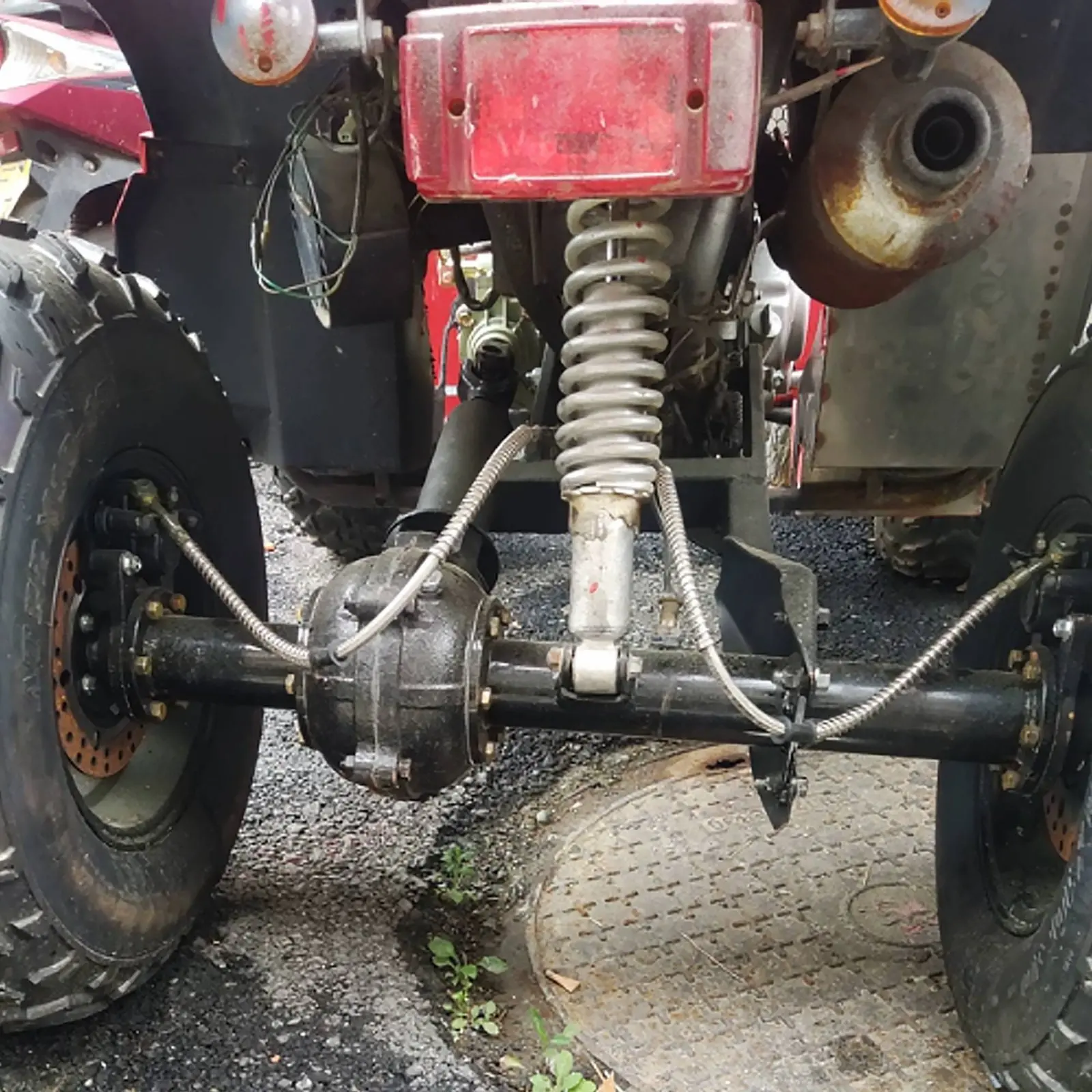ATV Differential Rear Shaft Kit Disc Brake System Travel-Kart Rear Shaft Assembly with Wheels Vehicle Components for Workshop