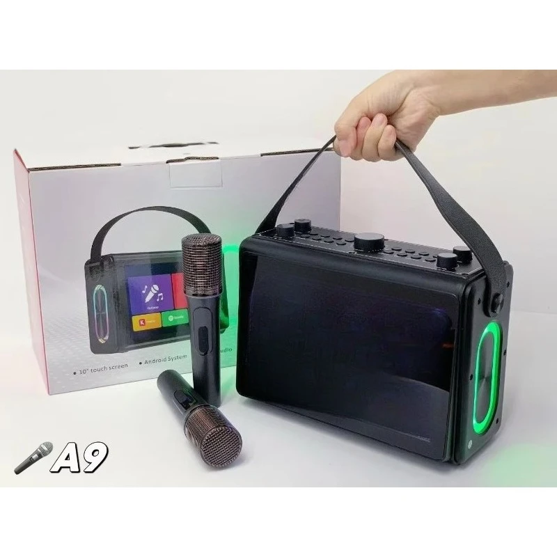 Multifunctional wireless Bluetooth speaker with on-screen lyrics display, 10.1-inch high definition touchscreen