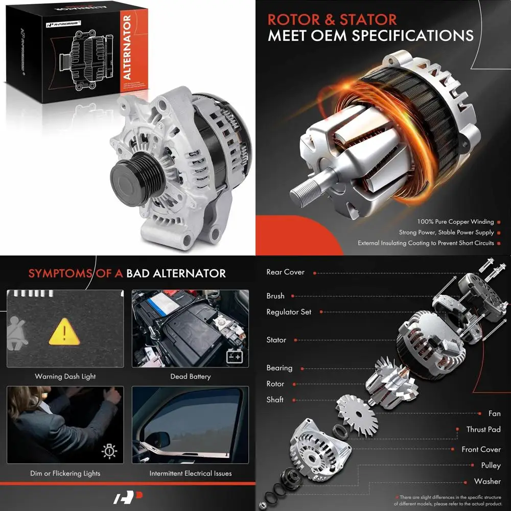 

Генератор переменного тока A-Premium, совместимый с Ford Escape 2013-2016 1.6L, Escape 2017-2019 1.5L, Transit Connect 2014-2016 1.6L, 12V 175A