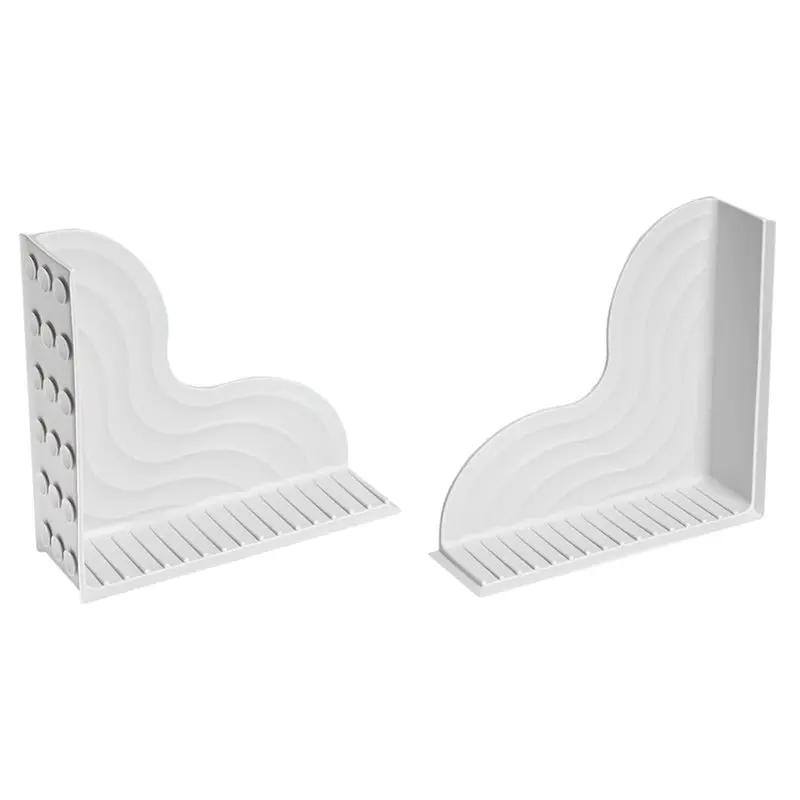 【Price Drop !!】No-Adhesive 2-Pack Silicone Shower Splash Guard, Reusable Bathtub Corner Water Blocker With Suction Cup Design