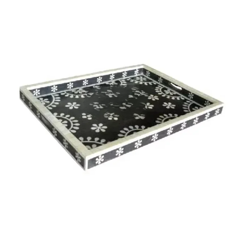 

The highest quality wood acrylic bamboo MDF tray with bone inlay design
