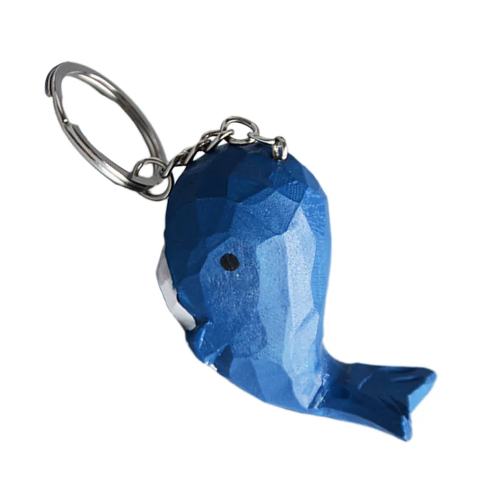 

Wooden Whale Keychain Small Lightweight Portable Metal Wood Pendant Keyring for Keys Bag Backpack Purse Handbag Car Key