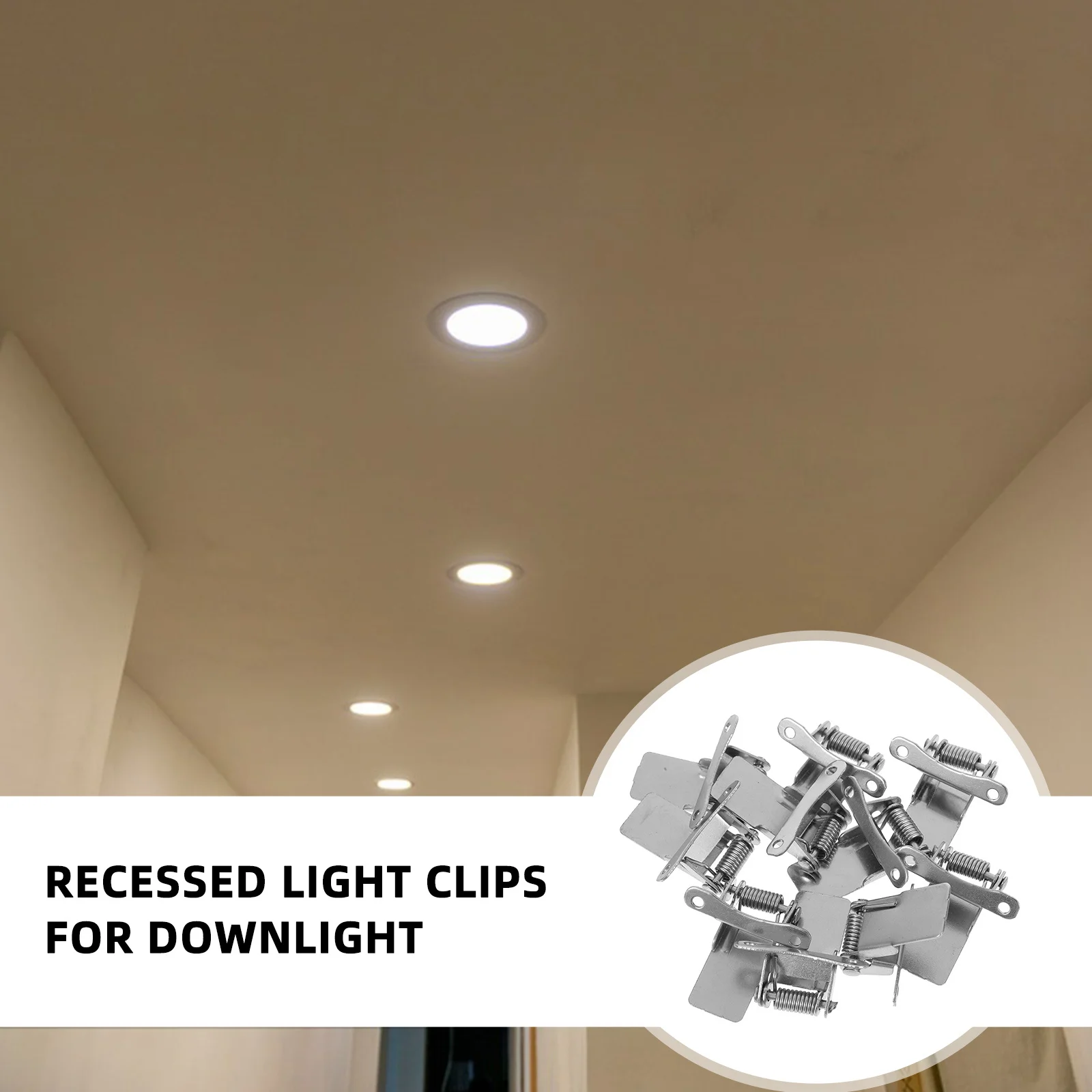 10Pcs Recessed Light Clips Metal Spring Clamps Downlight Ceiling Light Fixtures Secure Installation Spotlight on Clip