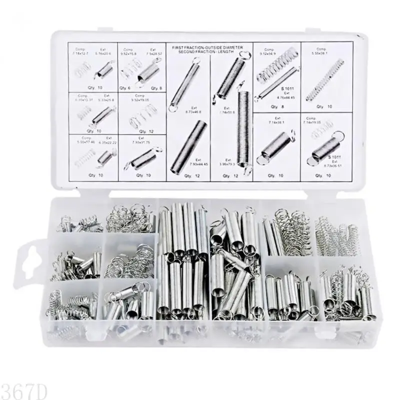 367d Spring Assortment Set Compression and Extension Sprężyny z skrzynką pamięci