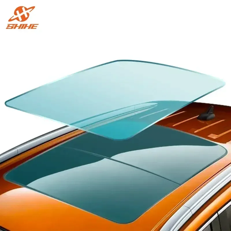 Wholesale 7.5 Mil 99% Heat Rejection UV Blocking Light Blue/Blcak Color Car Sunroof Film TPU Panoramic Skylight Protection Film