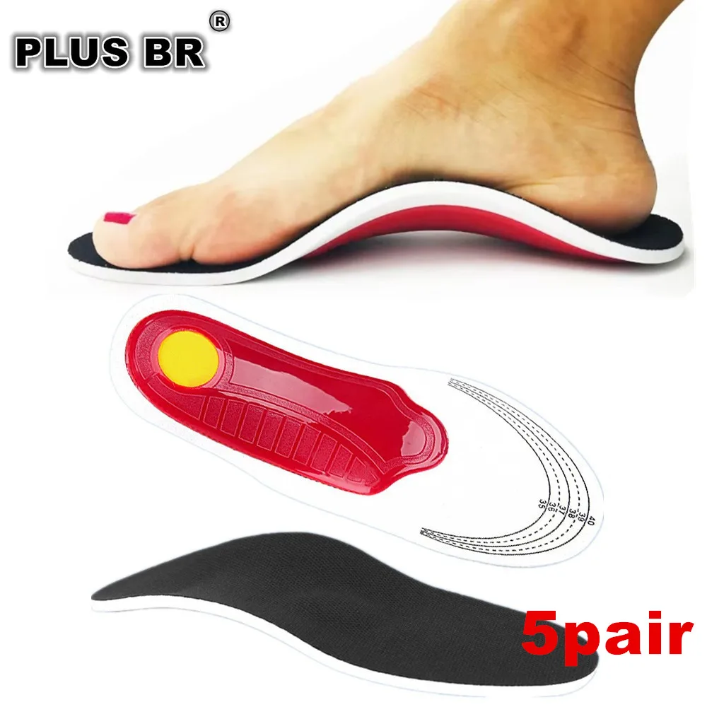5Pair Orthotic Insole Arch Support Flatfoot Orthopedic Insoles for Feet Ease Pressure of Air Movement Damping Cushion Padding