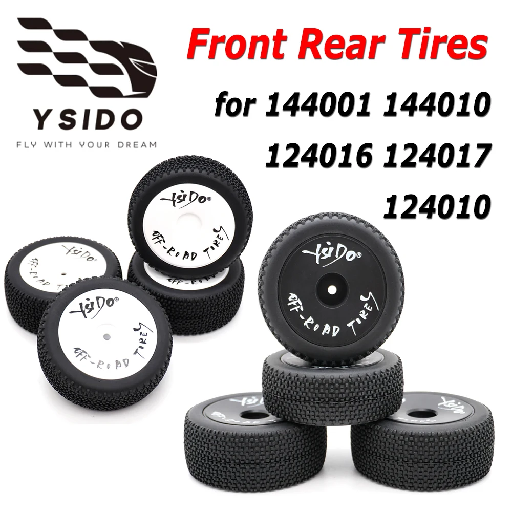 YSIDO Front Rear Tires Wheel Tyre for 144001 144010 124016 124017 124010 Wltoys ZD Racing BX12 1/12 1/14 RC Off-Road Car Parts