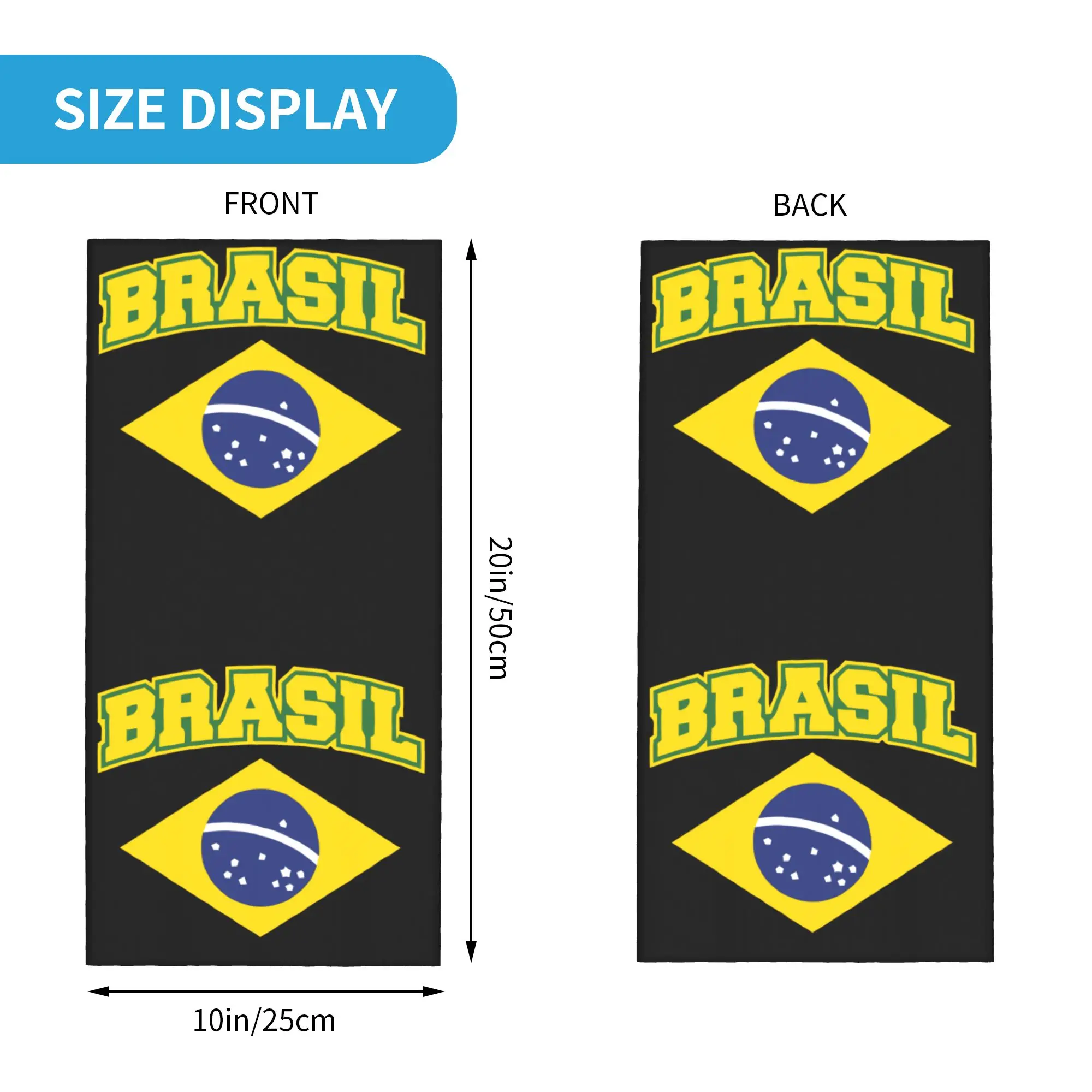 Brazil Flag Brazilian Flag Winter Headband Neck Warmer Men Women Hiking Camping Tube Scarf  Face Bandana Gaiter