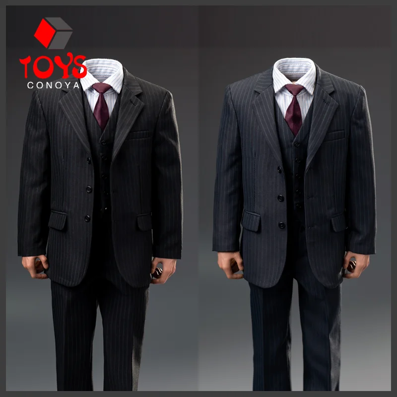 In Stock 1/6 Scale Kento Studio k003 Striped Waistcoat Suit Clothes Model Fit 12