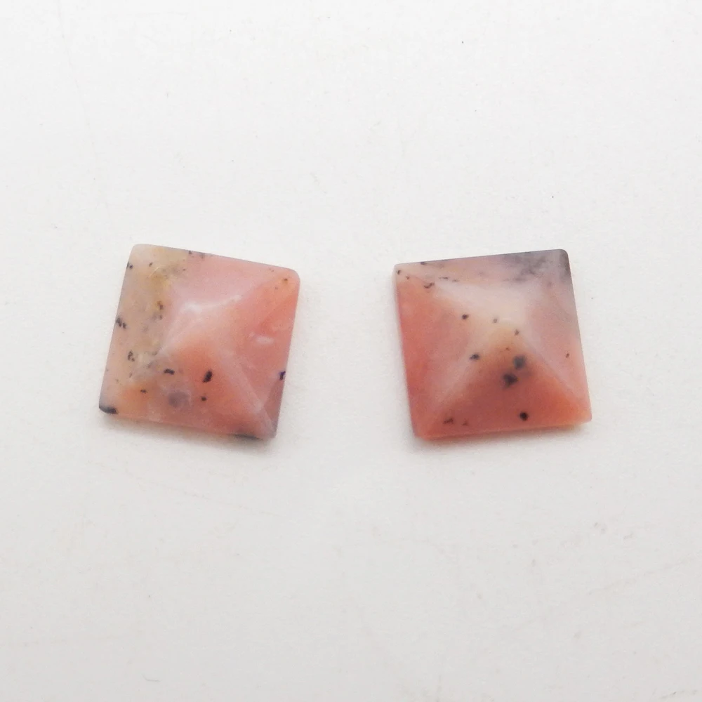 Natural Pink Opal Carved Triangular Pyramid Cabochon,Handmade Gift DIY Semiprecious Stone Jewelry Accessories