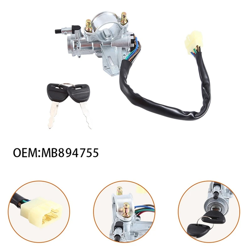 MB894755 MB-894755 Car Ignition Switch Starter W/ 2 Keys For Mitsubishi L200 2.4L 2.6L 1986-1994