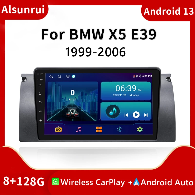 

Carplay Android 13 Car Radio Multimedia Video Player Navigation GPS For BMW M5 E39 E53 X5 1999-2006 4G+WIFI Head Unit