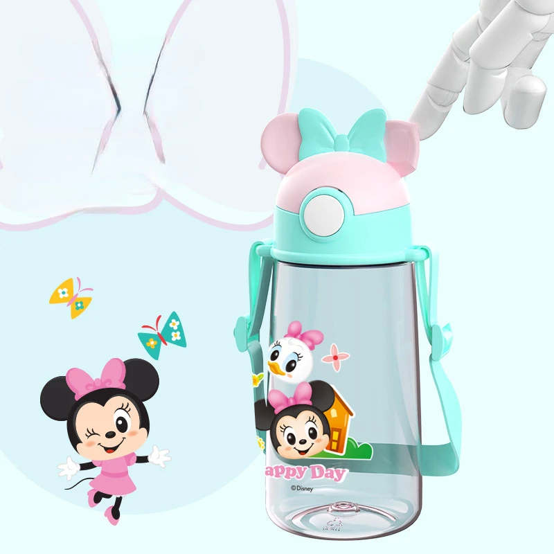 Disney New Mikcey Mouse Children Carrier Straw Cup Tritan Light Falportable Student Cup Leak-proof Q Cute Cartoon