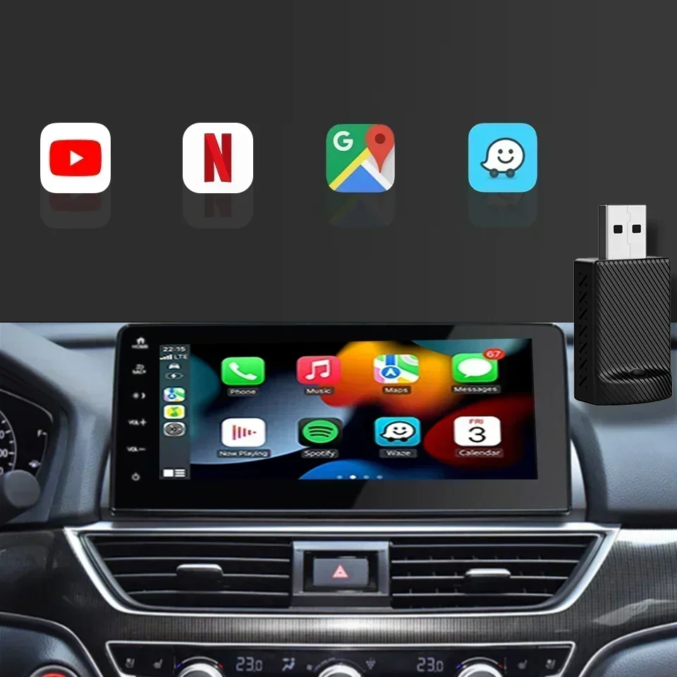 Nowy CarPlay Mini Box Apple CarPlay i Android Auto 2 w 1 Nawigacja samochodowa 5,8 GHz Wifi Plug & Play Uniwersalny Pasuje do 98% samochodów