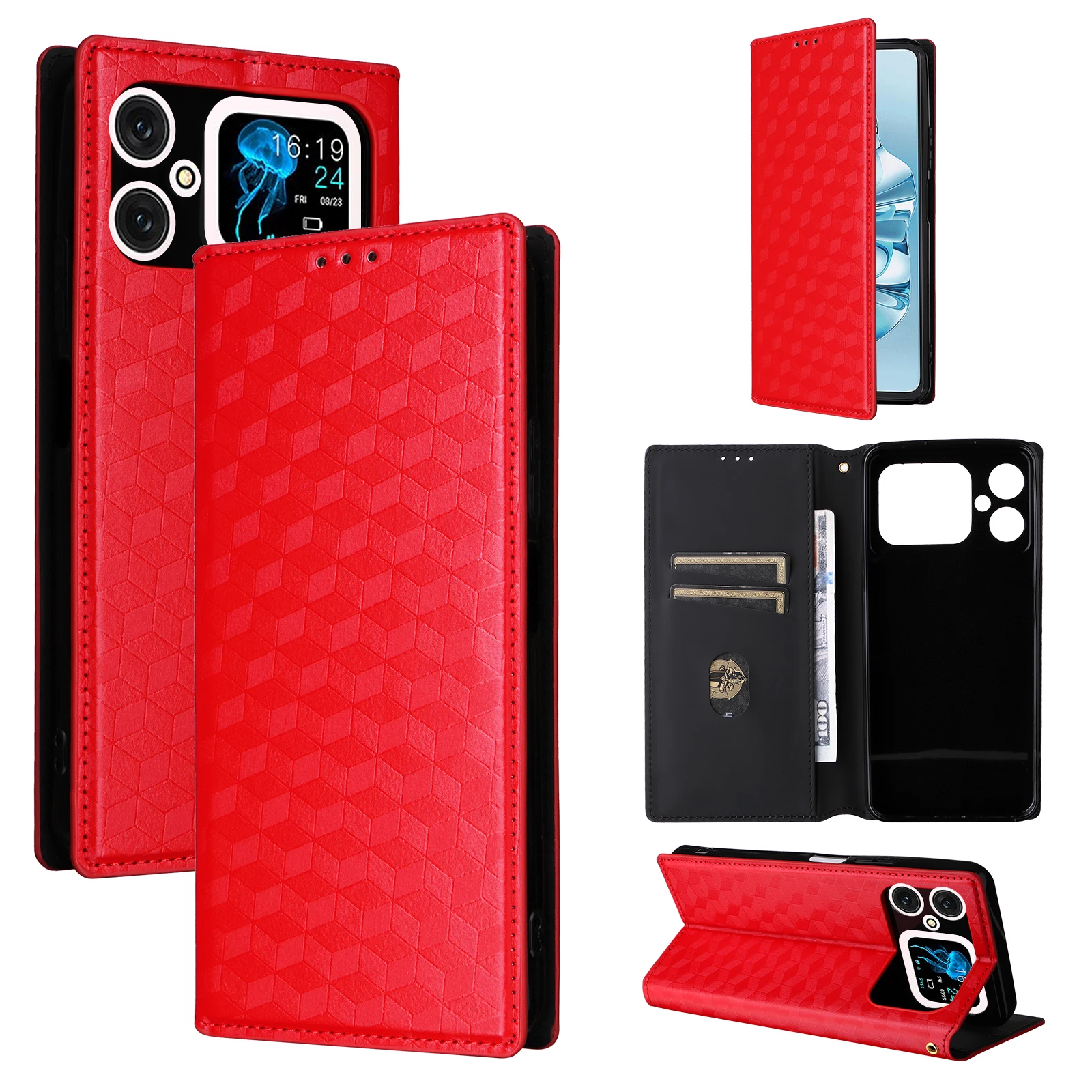 Dla Cubot A20 A20 etui linie stereoskopowe skórzany portfel pokrywa dla CUBOT A20 zamek magnetyczny etui z klapką na telefon