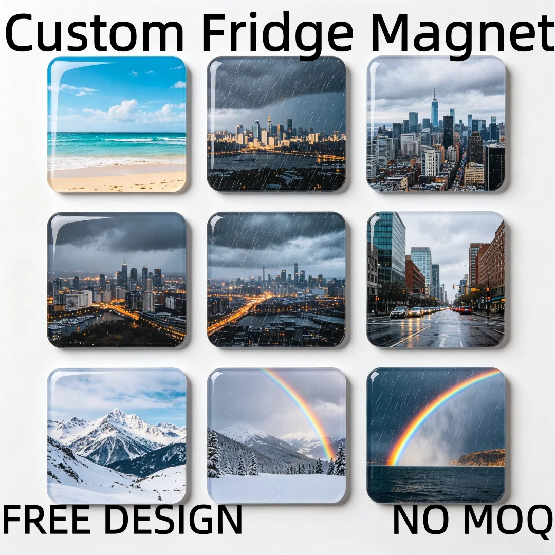 Custom Weather Landscape Fridge Magnets City Beach Mountain Refrigerator Magnet Home Decor Travel Souvenir Gift