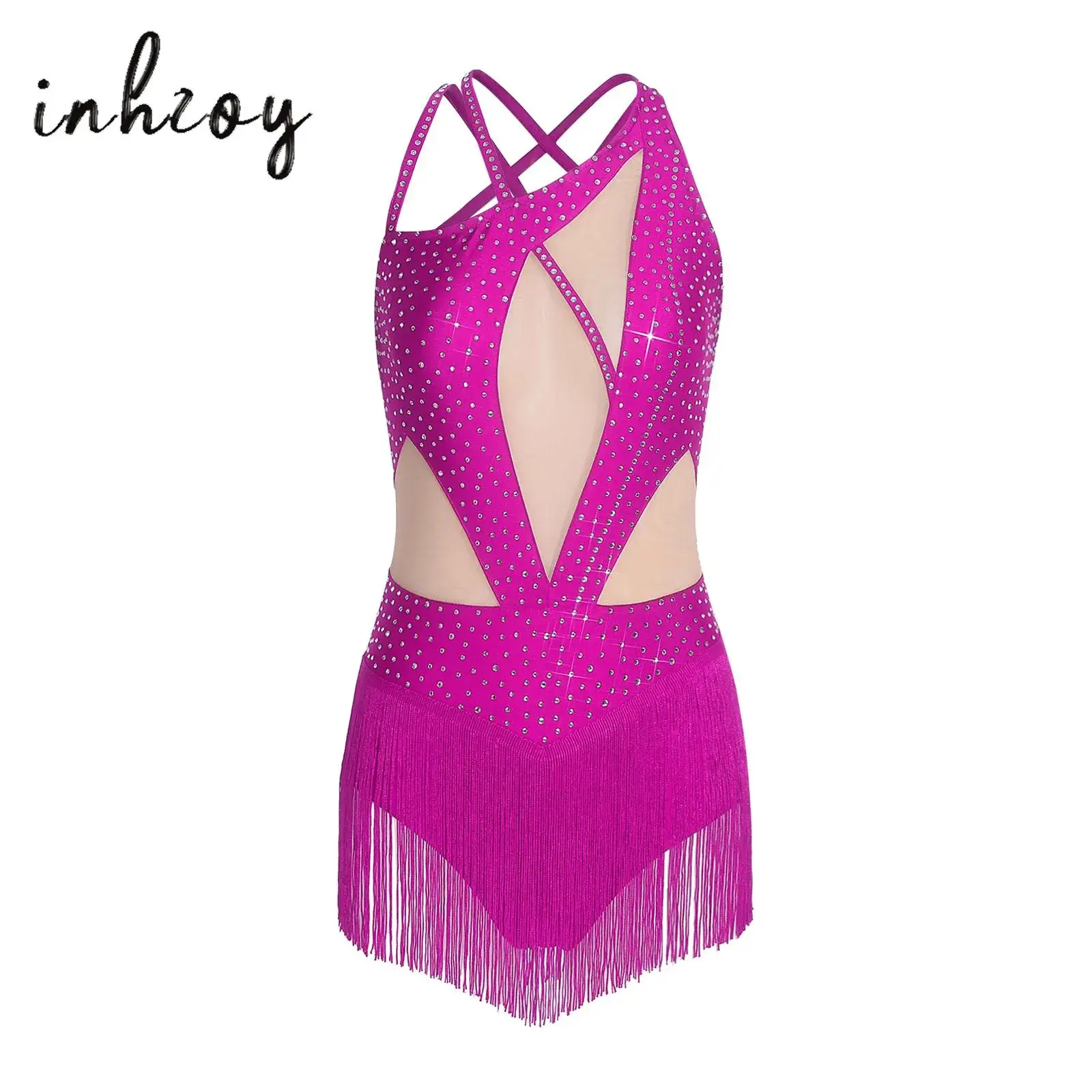 

Latin Dance Costume For Women Fringe Skirt Latin Dress Practice Clothes Wear Women Stage Suit Elegant Female Performance Outfit