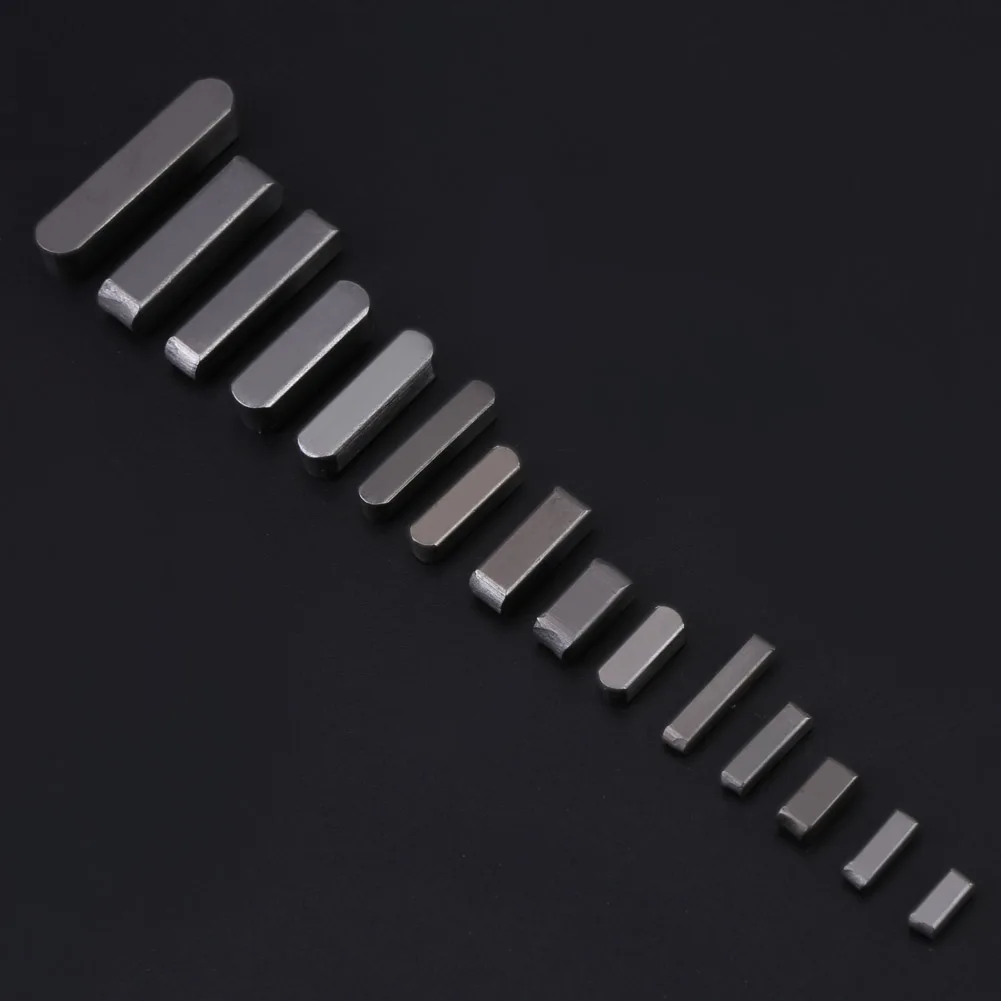 140pcs A3 Carbon Steel Round Ended Feather Key Parallel Drive Shaft Keys Pins Set 8mm 10mm 12mm 16mm 20mm 25mm 30mm