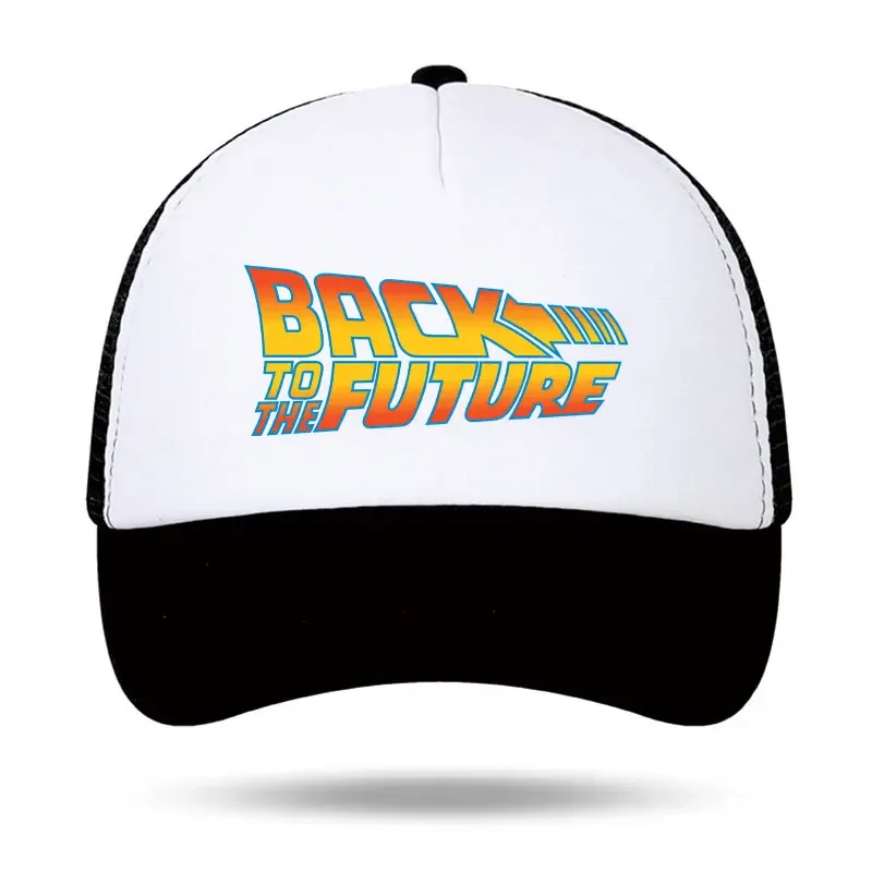 Fashion Back To The Future Printted Foam Trucker Cap Unisex Outdoor Sports Sun Visor Dad Cap Girl Boy Casual Mesh Adjustable Cap