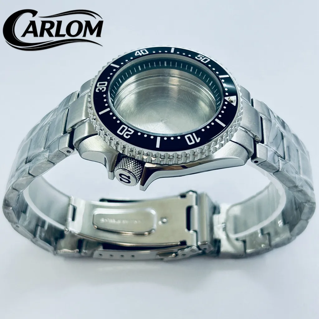 42mm NH Watch Case For NH34 NH35 NH36 NH38 NH39 NH70 NH72 Movement SKX007 S Crown 3.8 Crown Silver Solid Stainless Steel