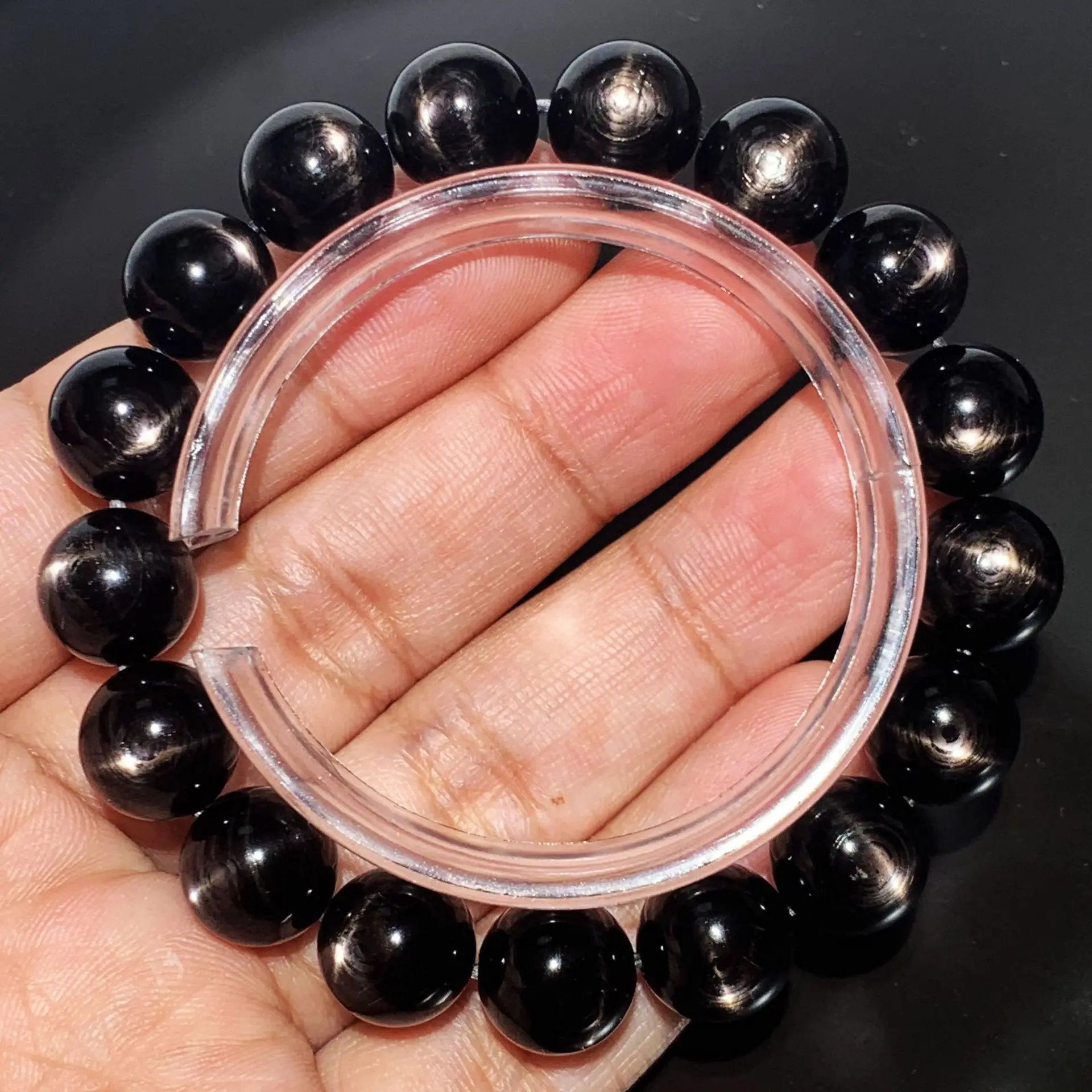 

Natural Black Hypersthene Flash Egypt Women Men Bracelet Rare Gold Lucky Hypersthene Round Beads 8mm 10mm 12mm AAAAA