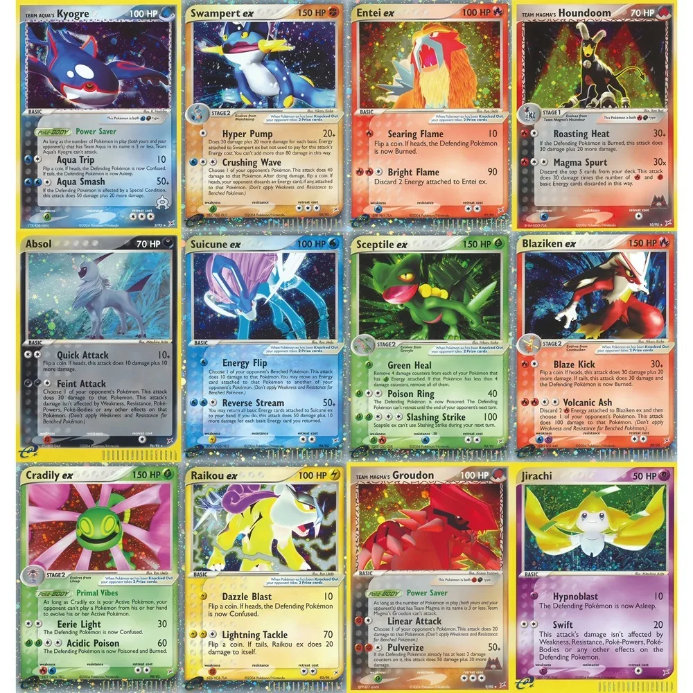 

Набор карт Pokémon: Команда Магмы против Команды Аквамарин, карты EX Holo Rare, Суичун, Энтеи, Септил, Райку, Свэмперт, карты PTCG, подарок