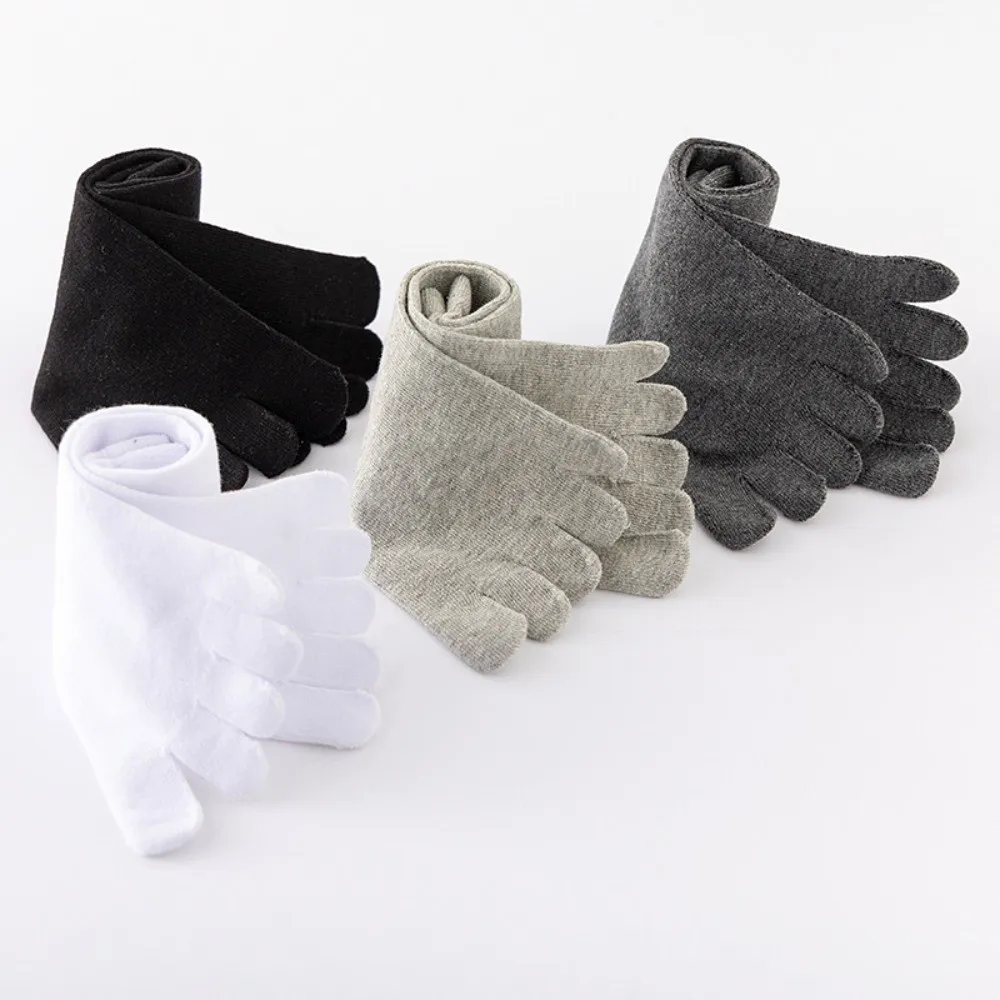 

Fashion Hosiery Men's Five Finger Socks Odor Resistant Anti-slip Five Toe Socks Solid Color Cotton Sports Socks Male Boy