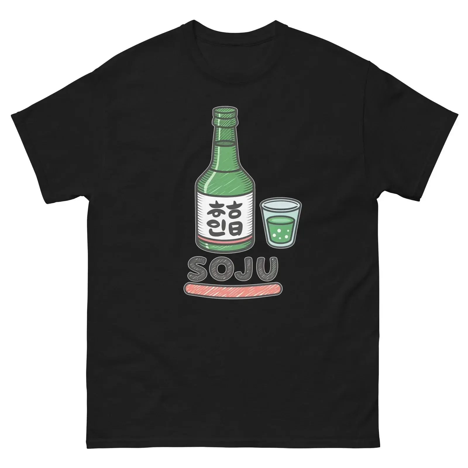 Soju Drink Delicious Popular Beverage T Shirt vintage Washed Stylish Casual streetwear graphic Top For Everyday Wear Stretched