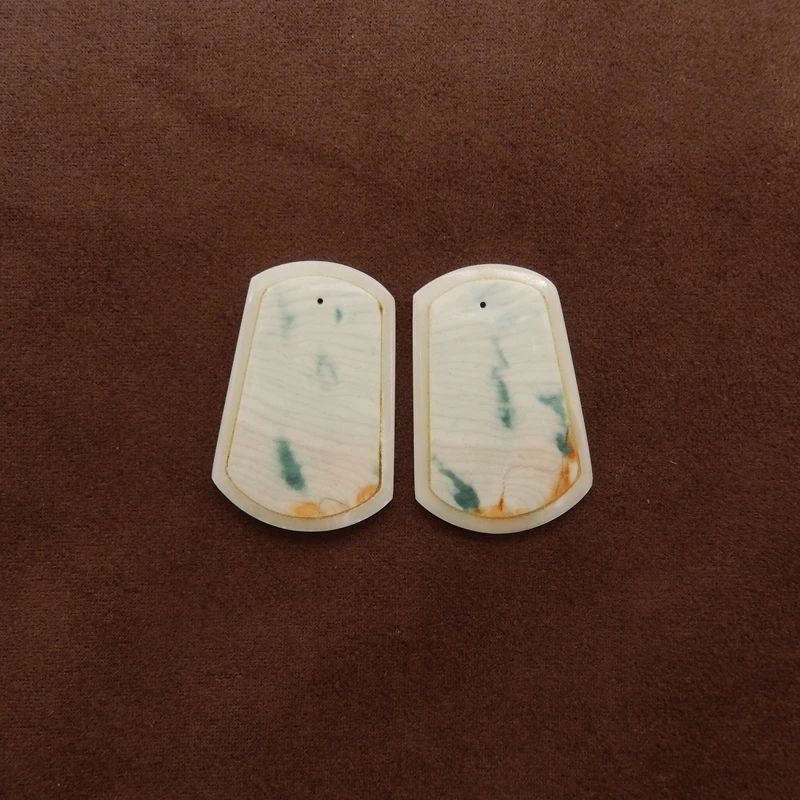 

Модные украшения ручной работы, океанская яшма, белый нефрит, серьги Intarsia, бусины из натурального камня, аксессуары для сверления спереди, 38x26x4 мм, 13,9 г