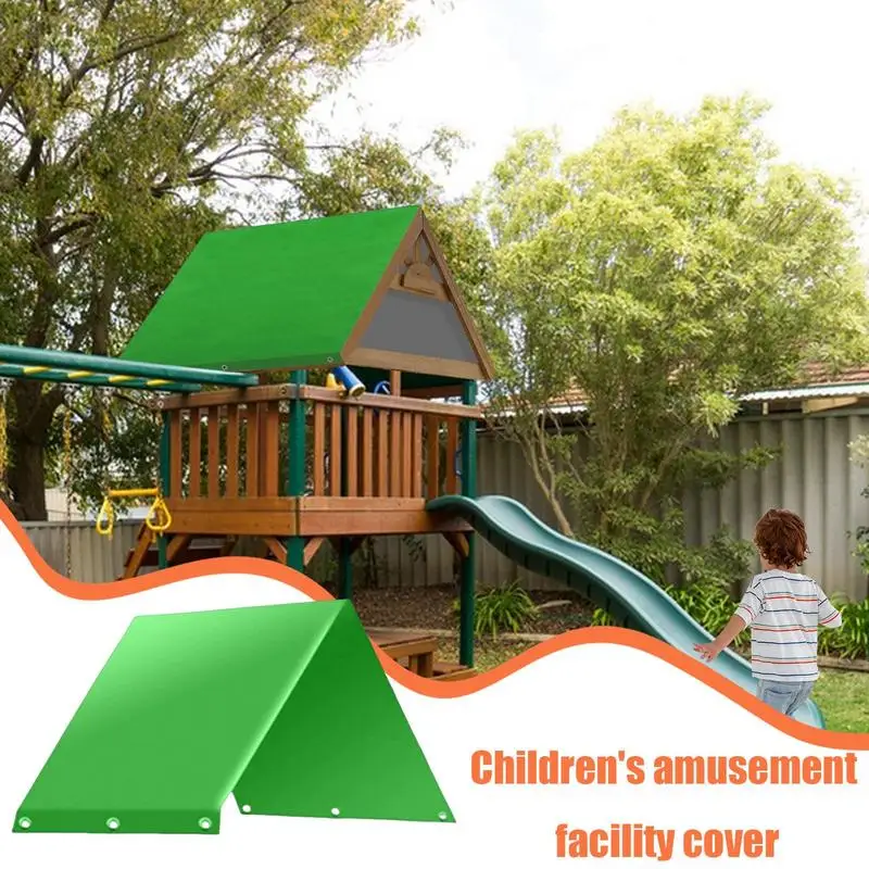 Outdoor Playset Roof Replacement Water-resistant Children's Amusement Facility Cover 52x90in UV Protection Rainproof Canopy For